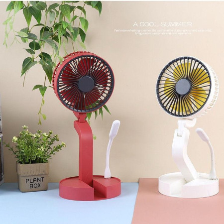 Rechargeable Cooling Fan With Light (2 Years Warranty)