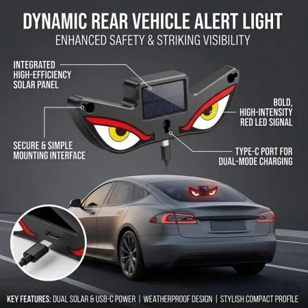 1 PC Car Solar Eyes Light LED Window Decoration